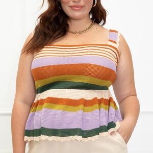 Women’s Plus Size Crochet Peplum Top from ELOQUII Elements size 22/24